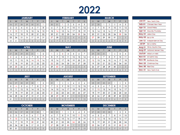 Catch March 2022 Calendar With Holidays Philippines