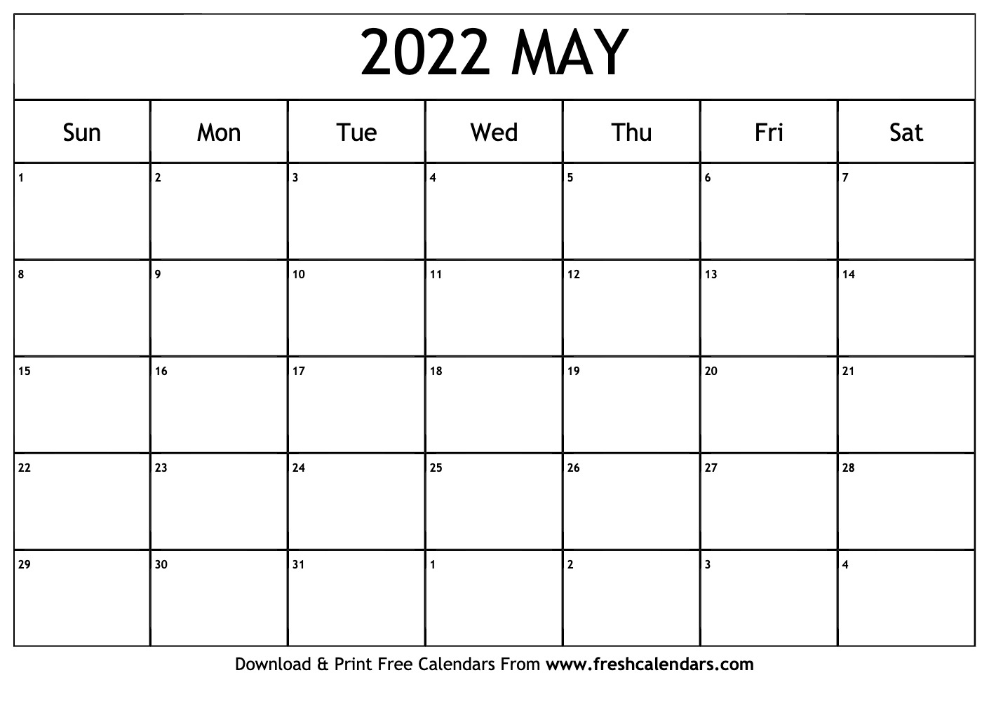 Catch May 2022 Calendar Template