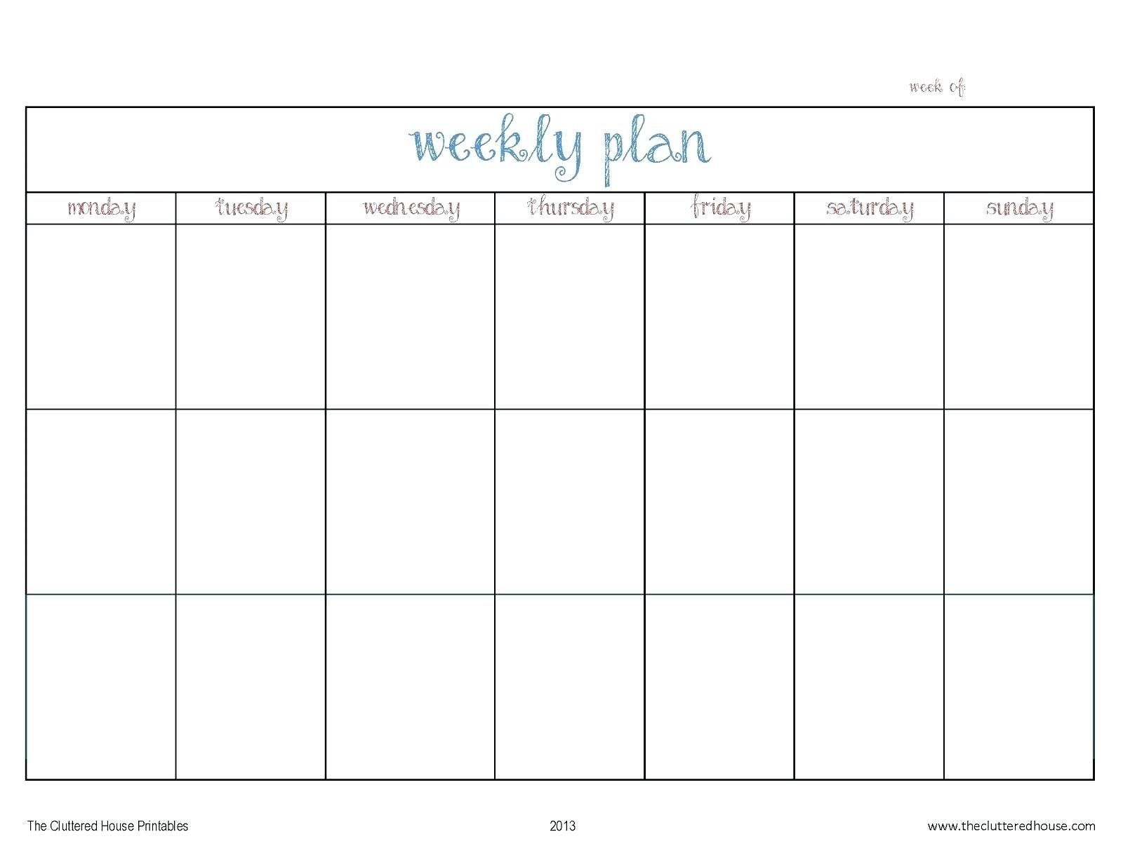 Catch Monday Through Friday To Do List Template