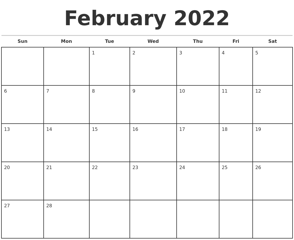 Catch Monthly Calendar For February 2022