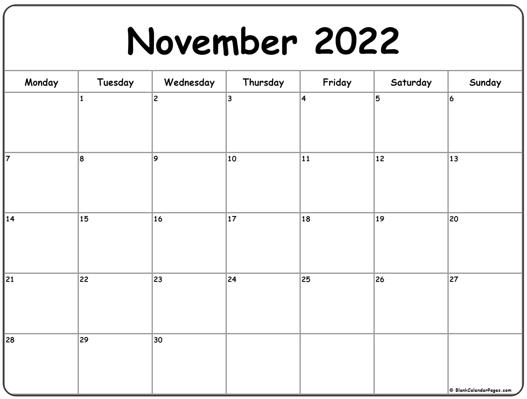 Catch November 2022 Calendar Printable Free