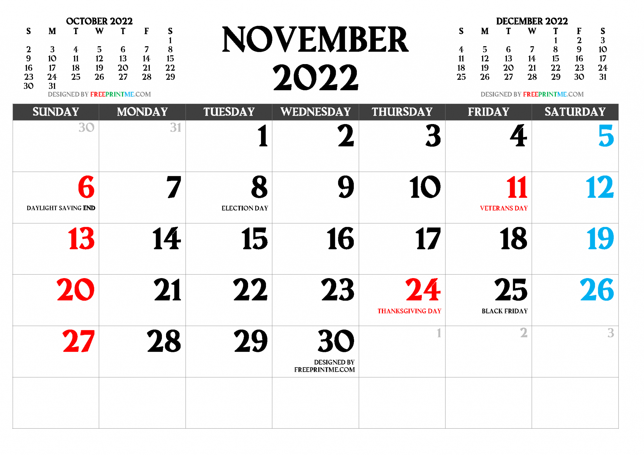 Catch Printable Calendar For November 2022