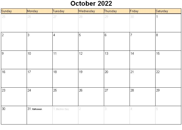 Catch Urdu Calendar 2022 October
