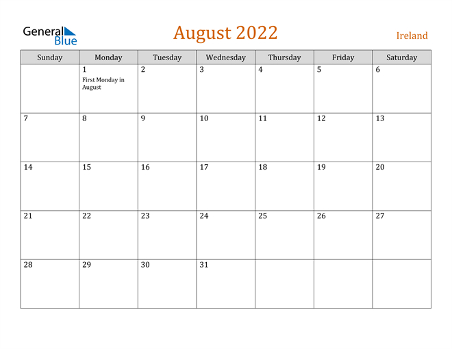 Collect 2022 Calendar For August