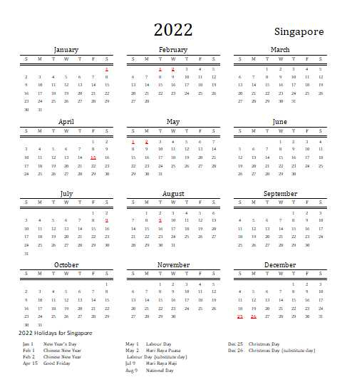 Collect 2022 February Calendar Singapore