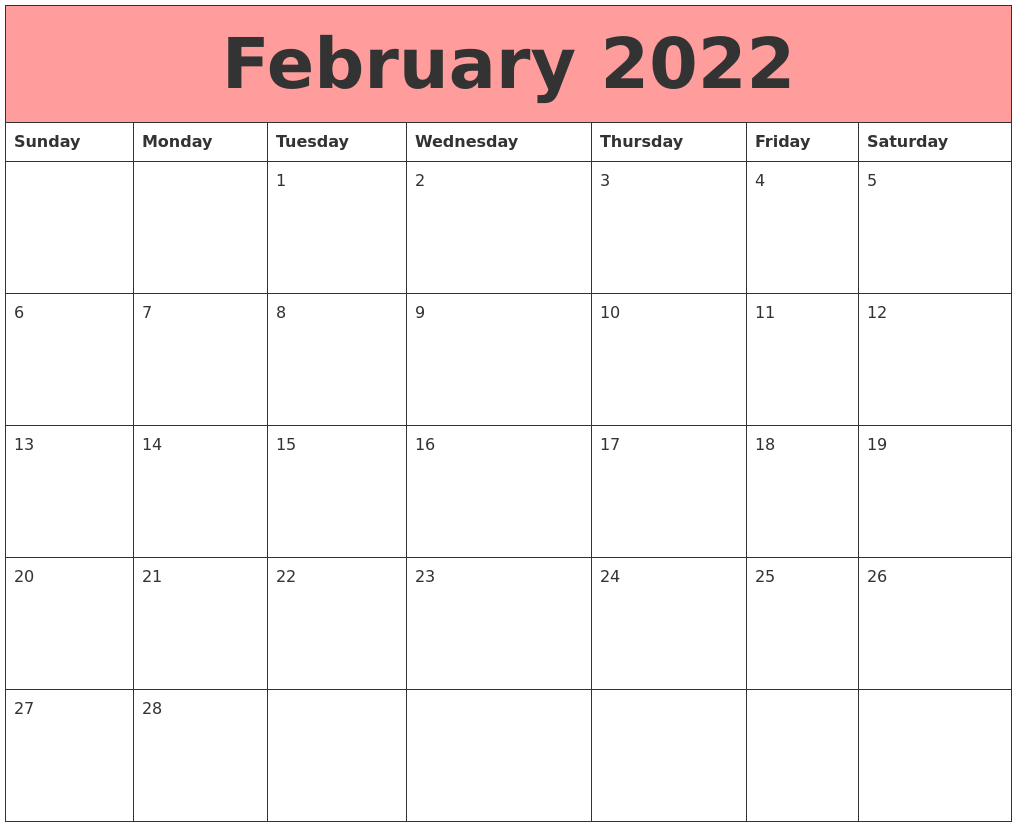 Collect 2022 February Calendar Singapore