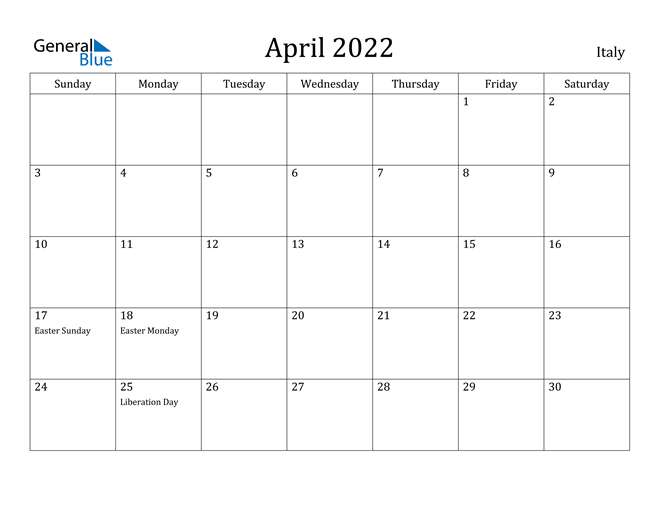 Collect April 2022 Calendar Monday Start