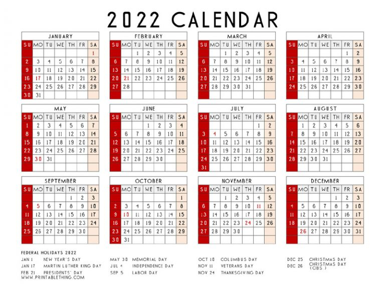 Collect August 22 2022 Calendar