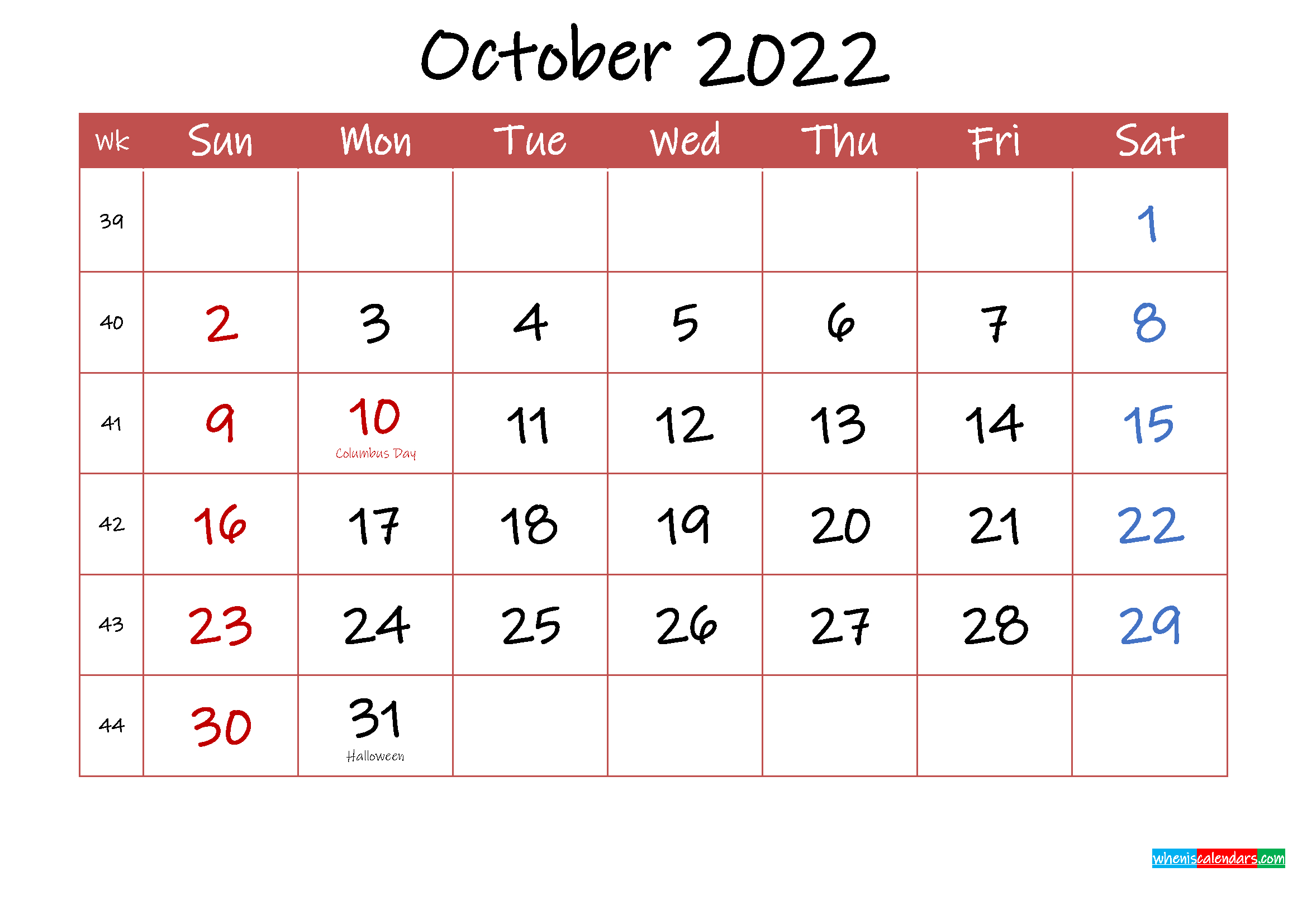 Collect Bengali Calendar 2022 October