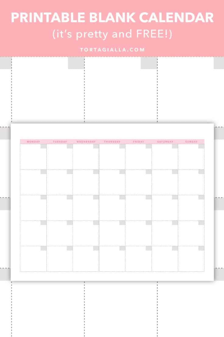 Collect Blank Month Calendar Printable