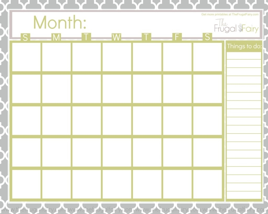 Collect Blank Month Calendar Printable