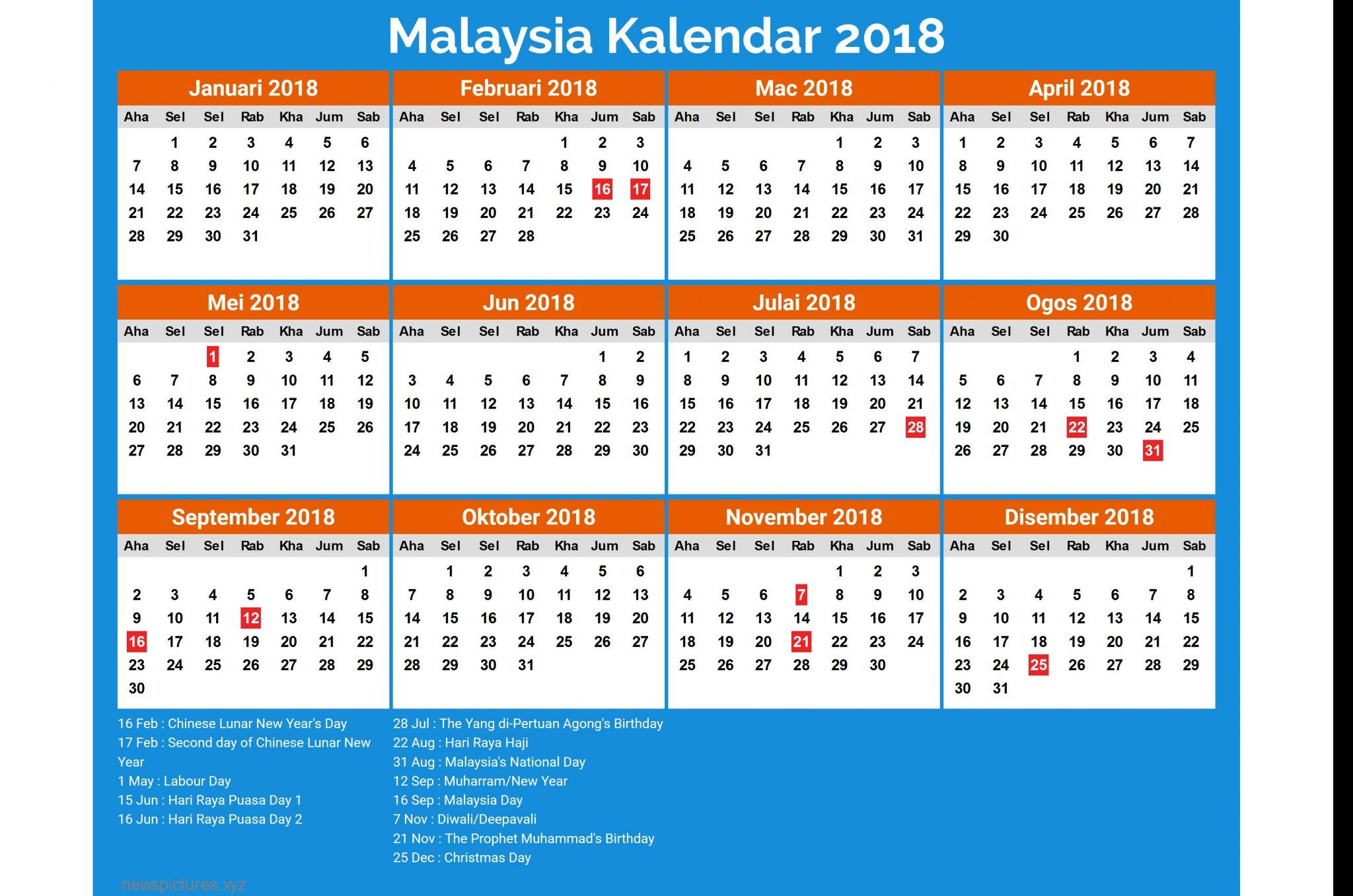 Collect Calendar 2022 January Malaysia