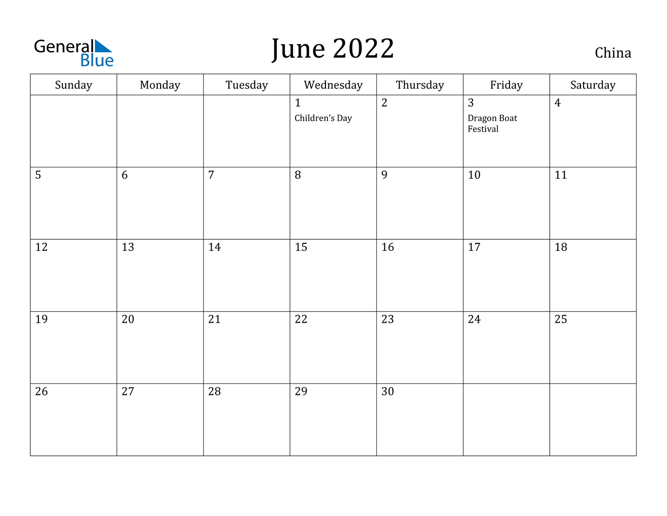 Collect Calendar 2022 June Month