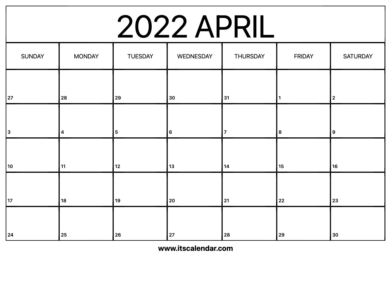Collect Calendar 2022 March April May