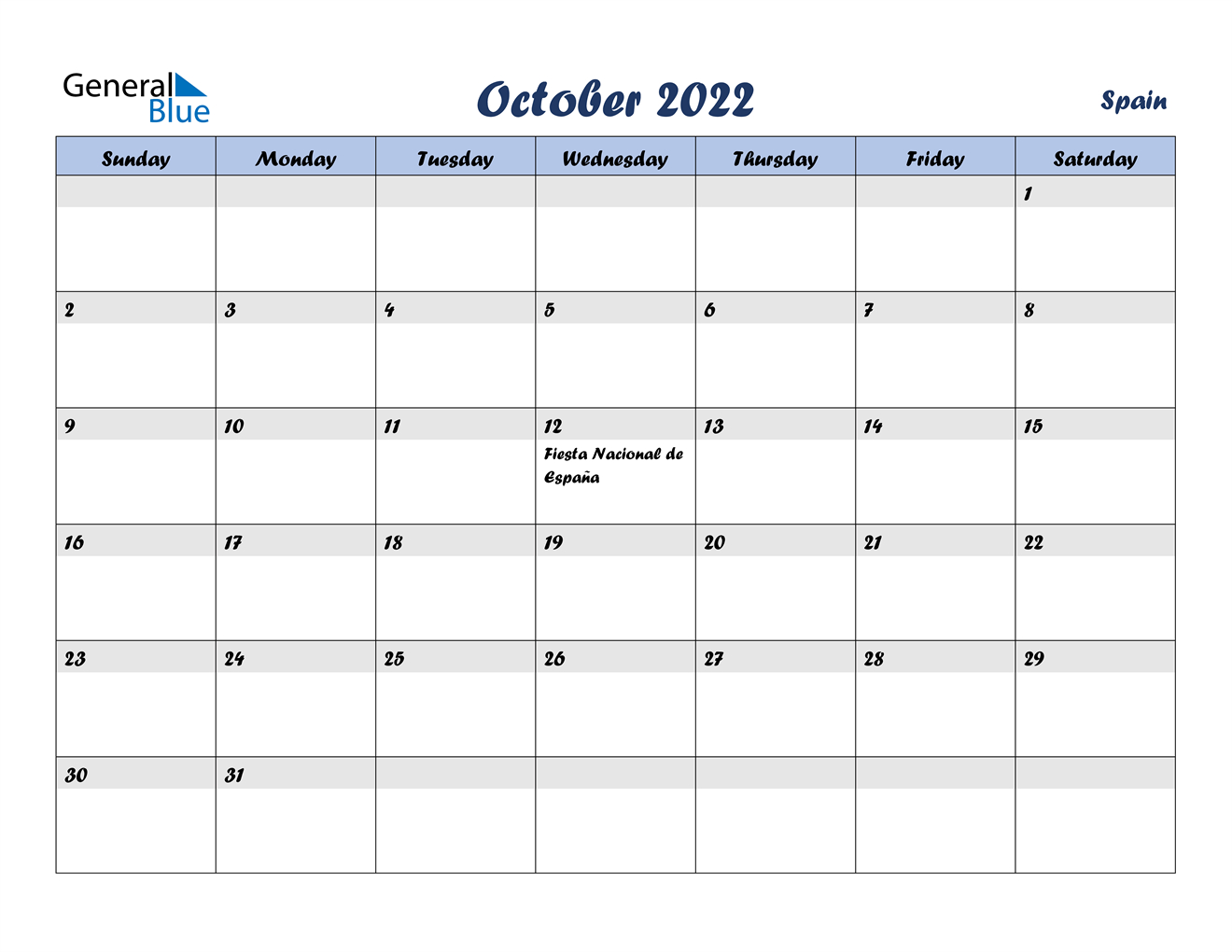 Collect Calendar 2022 October Month