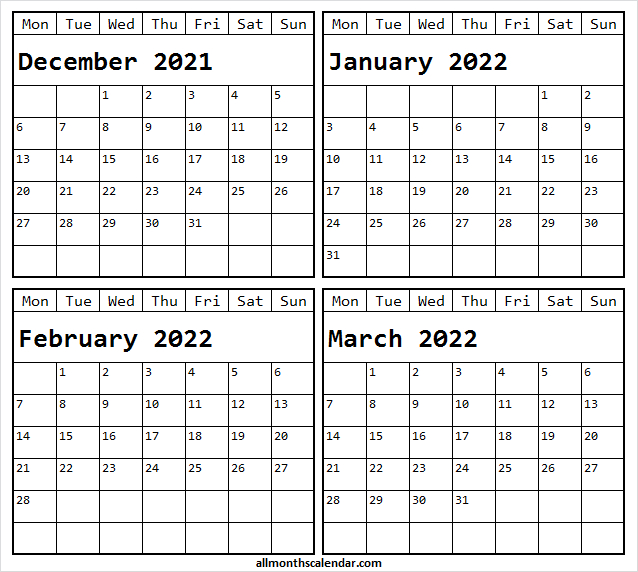 Collect Calendar Dec 2021 January 2022