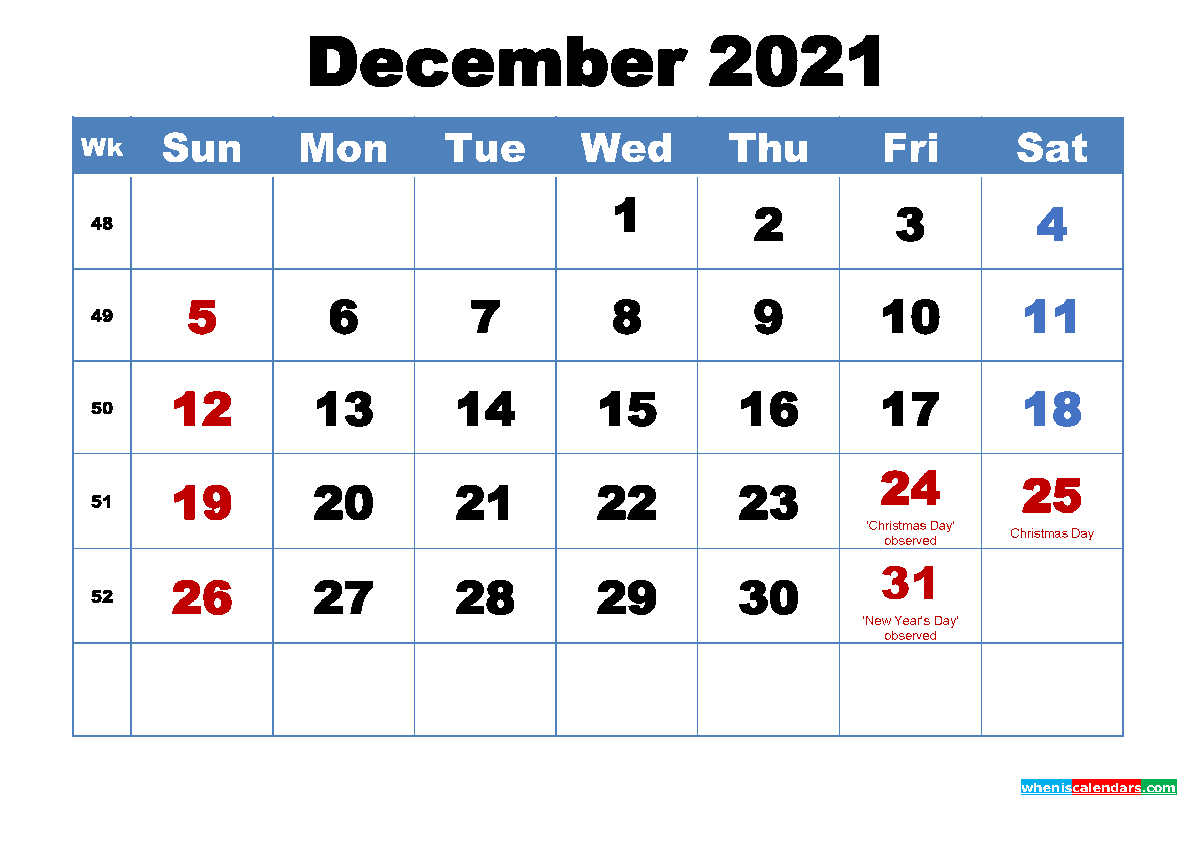 Collect Calendar December 2021 January 2022