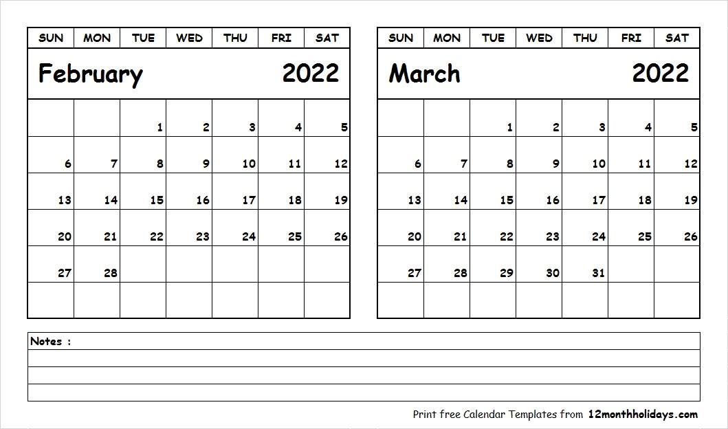 Collect Calendar For January And February 2022