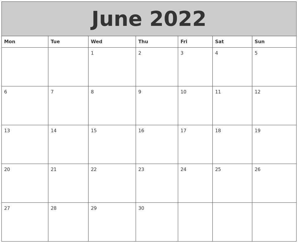 Collect Calendar For June And July 2022