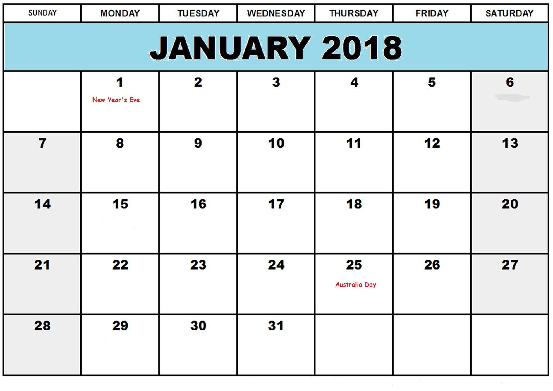 Collect Calendar January 2022 Australia
