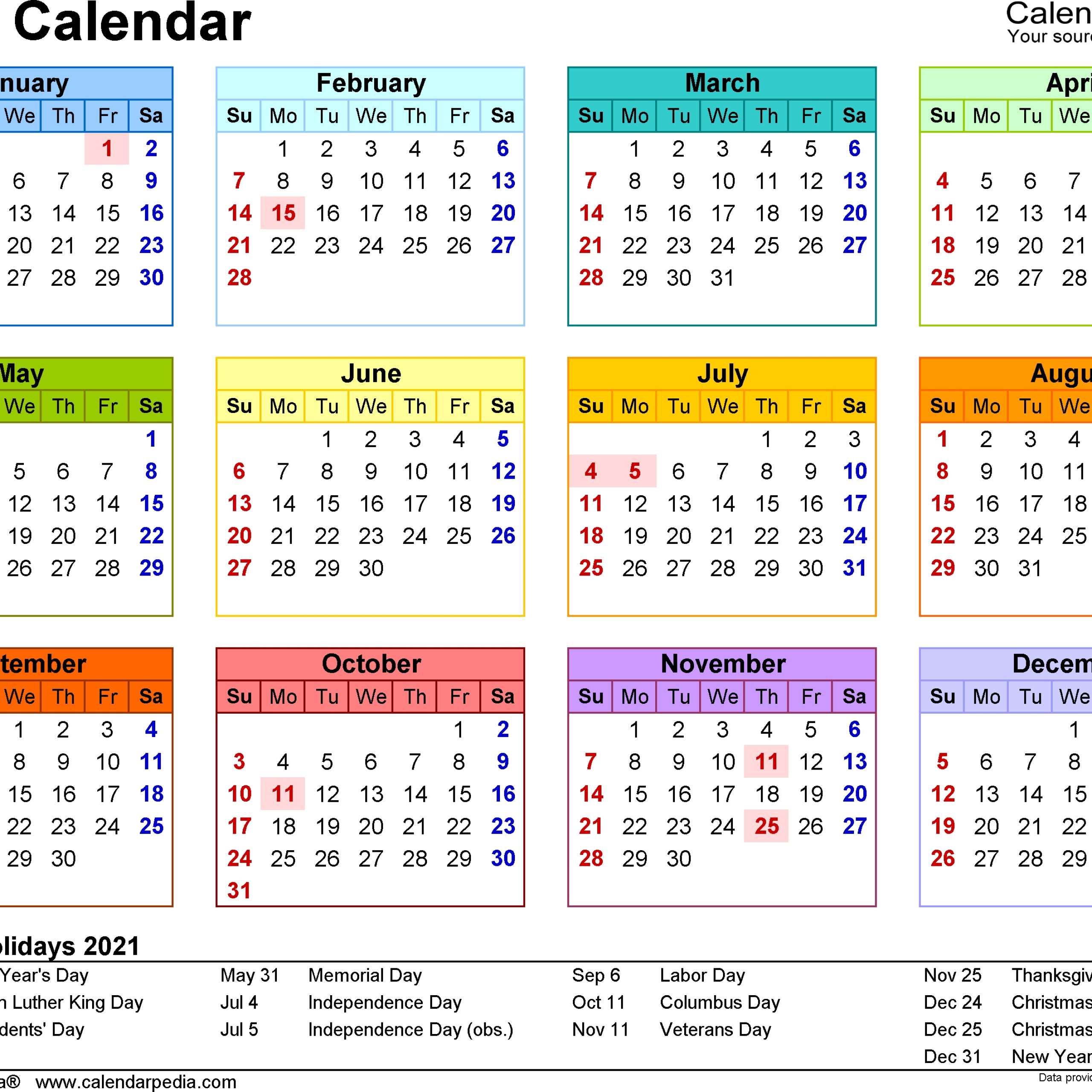 Collect Calendar January 2022 South Africa