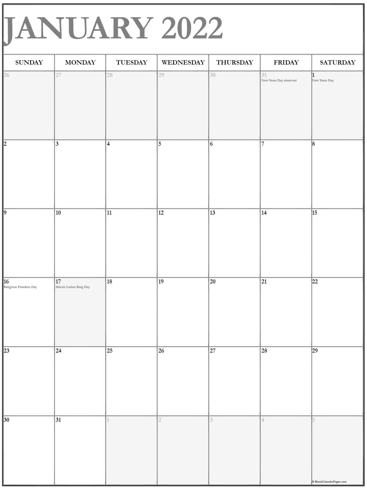 Collect Calendar January 2022 To Print