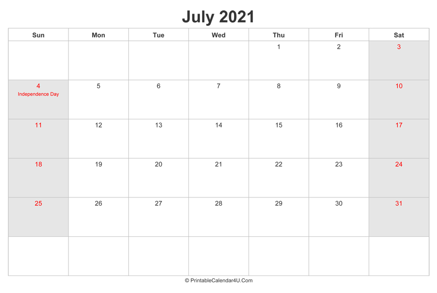 Collect Calendar July 2022 Uk