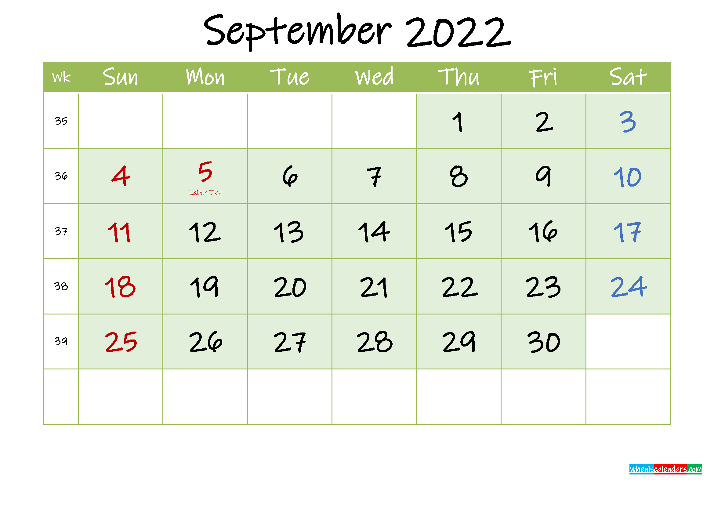 Collect Calendar Of Sept 2022