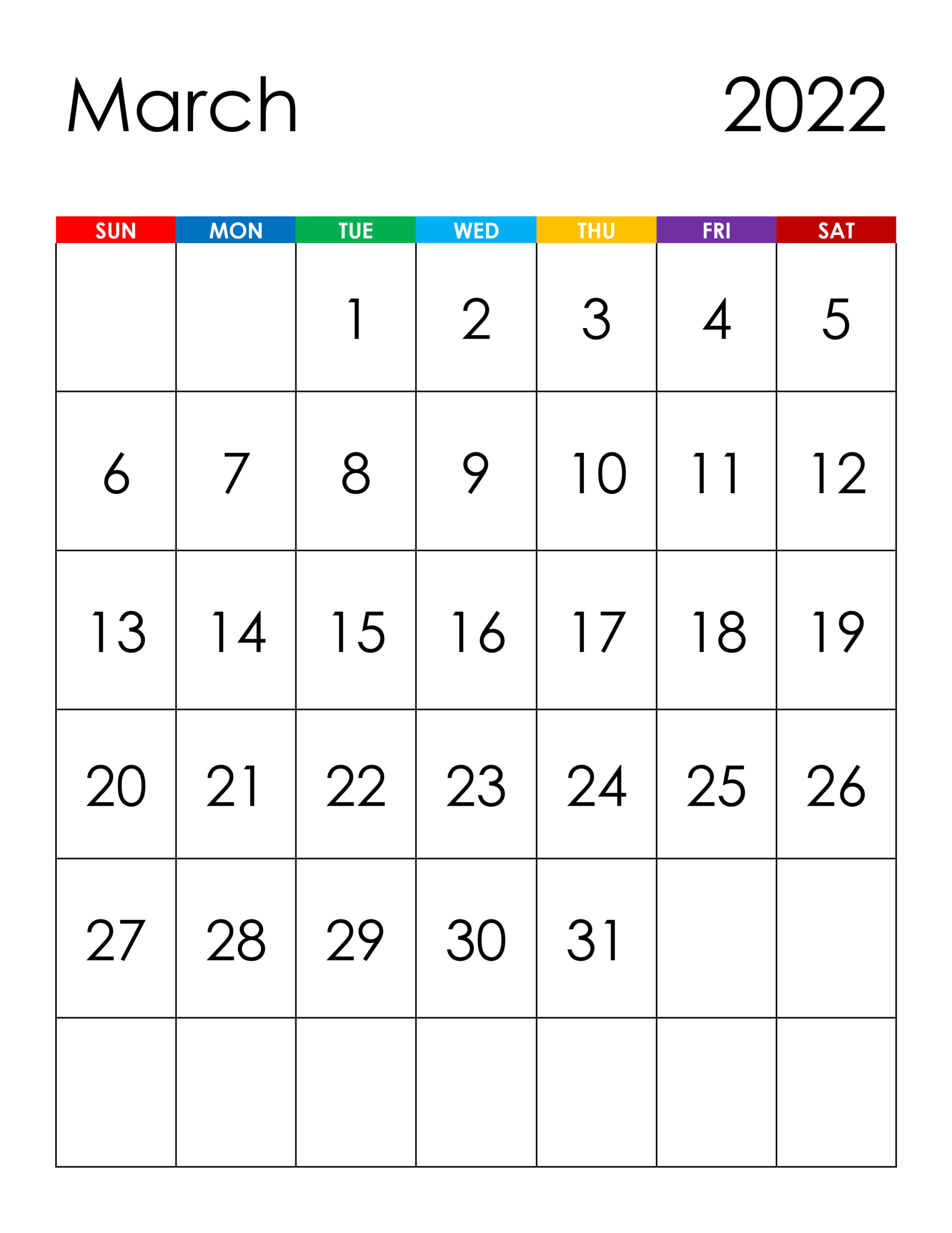 Collect Calendar On March 2022