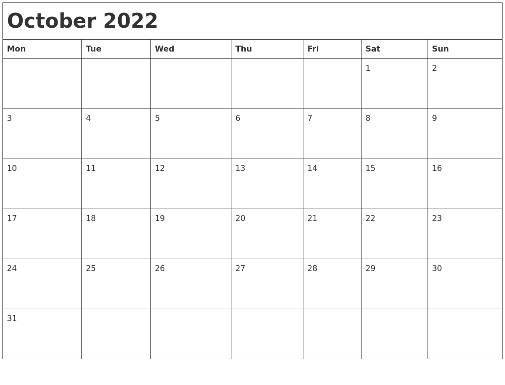 Collect Calendar September And October 2022