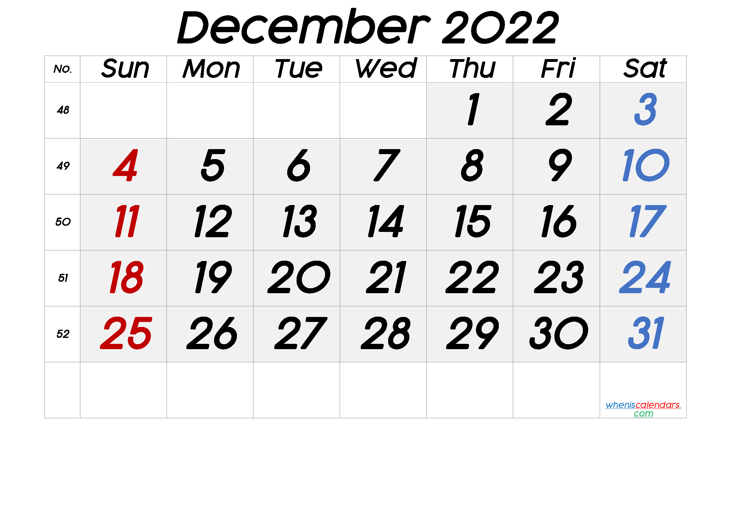 Collect December 2022 Calendar Printable Free