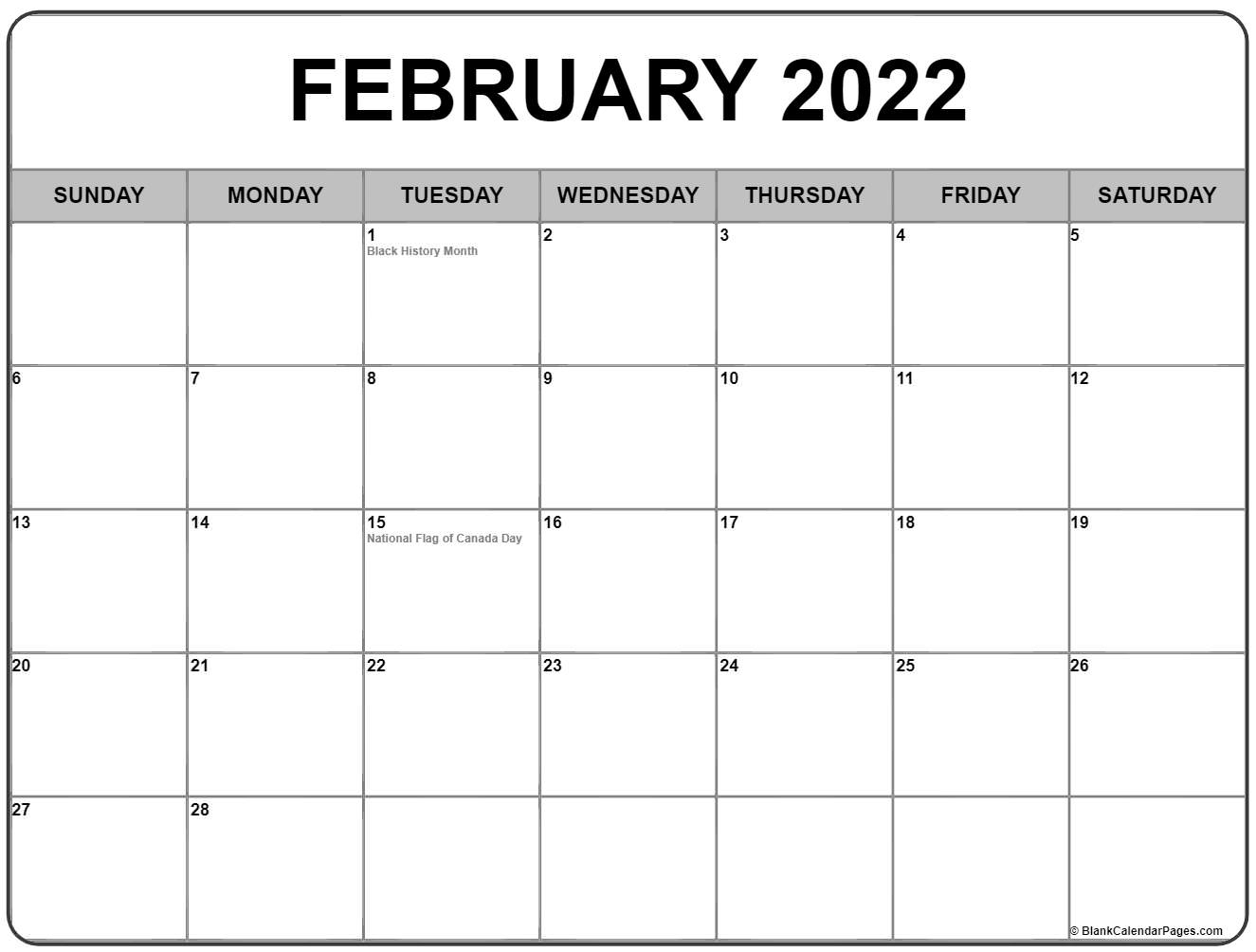 Collect February 2022 Calendar Events