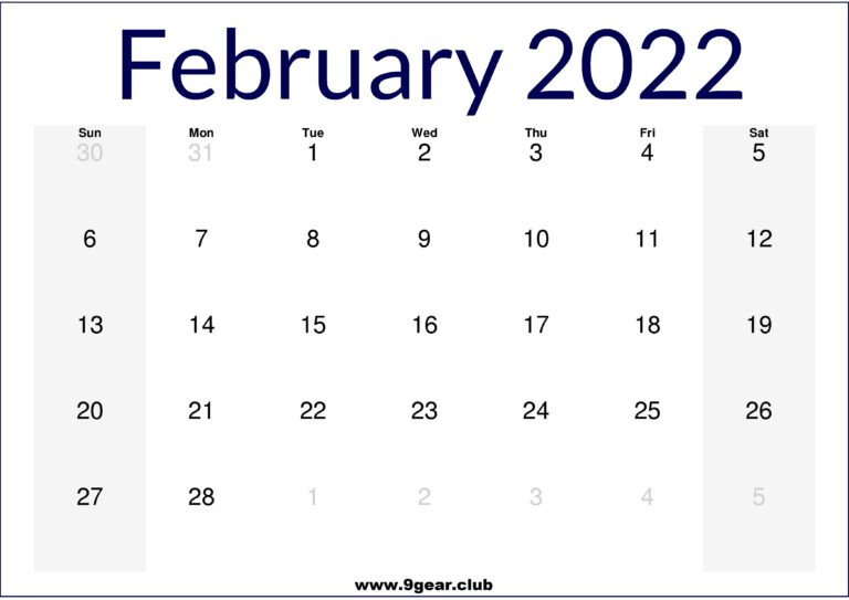 Collect February 2022 Calendar Uk