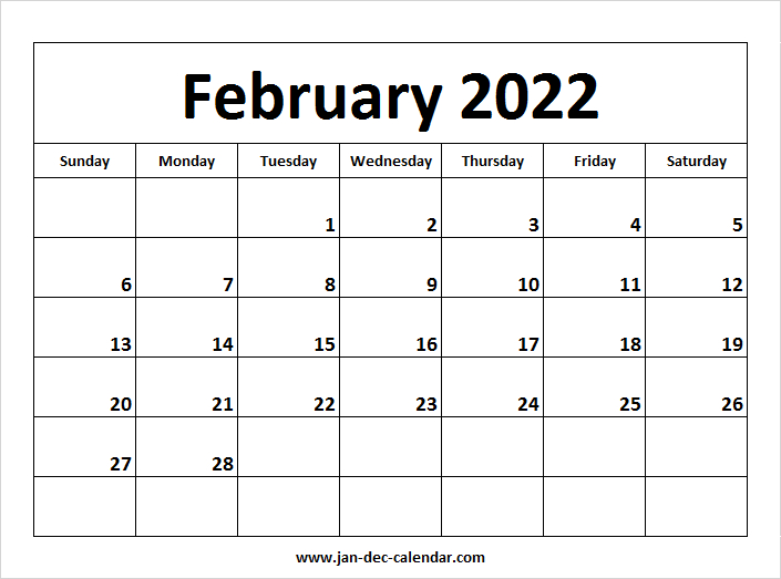 Collect February Days 2022 Calendar