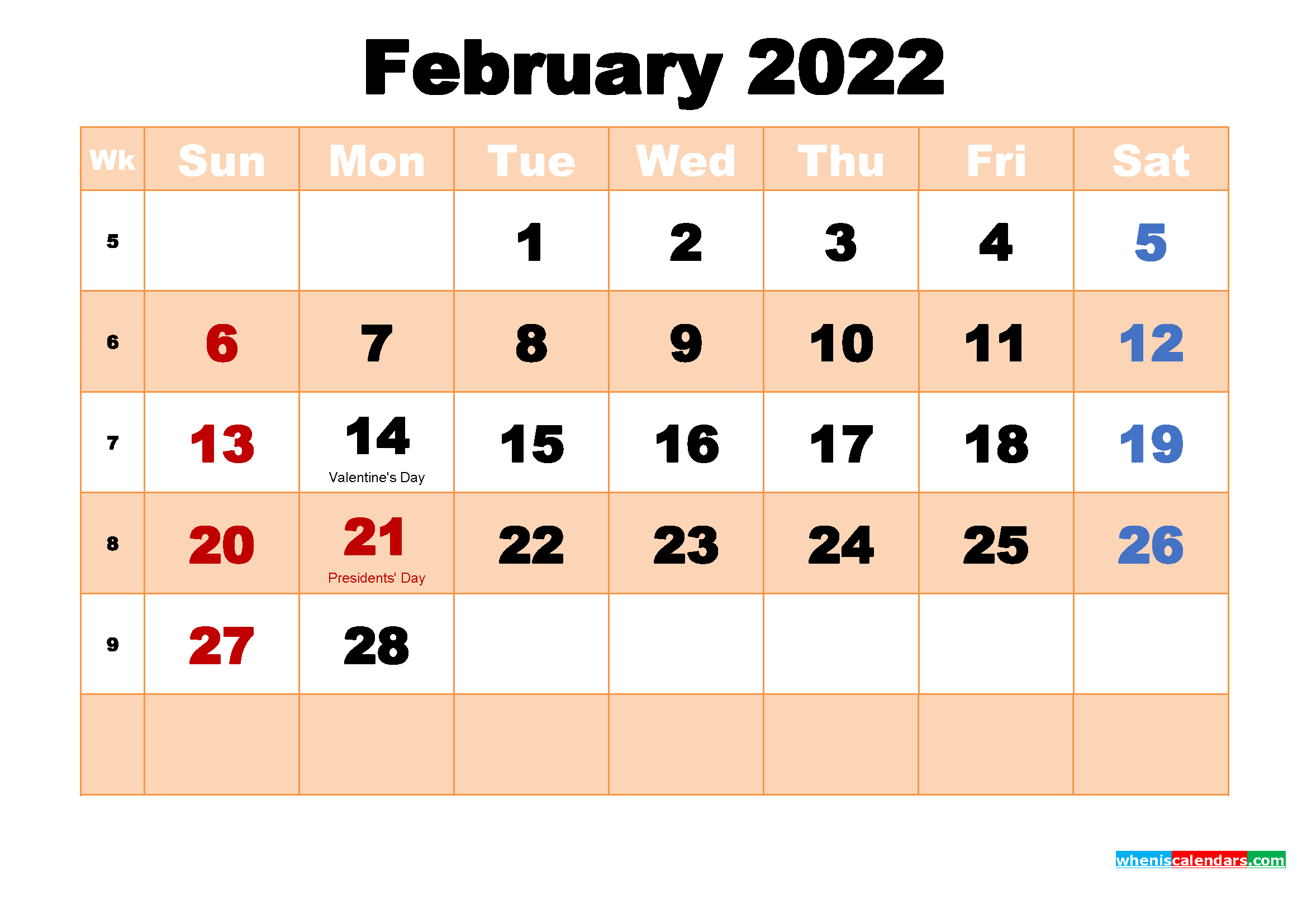 Collect Free Calendar February 2022