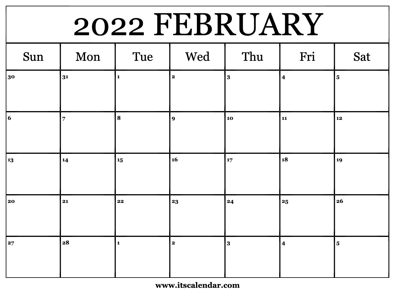 Collect Free Calendar February 2022