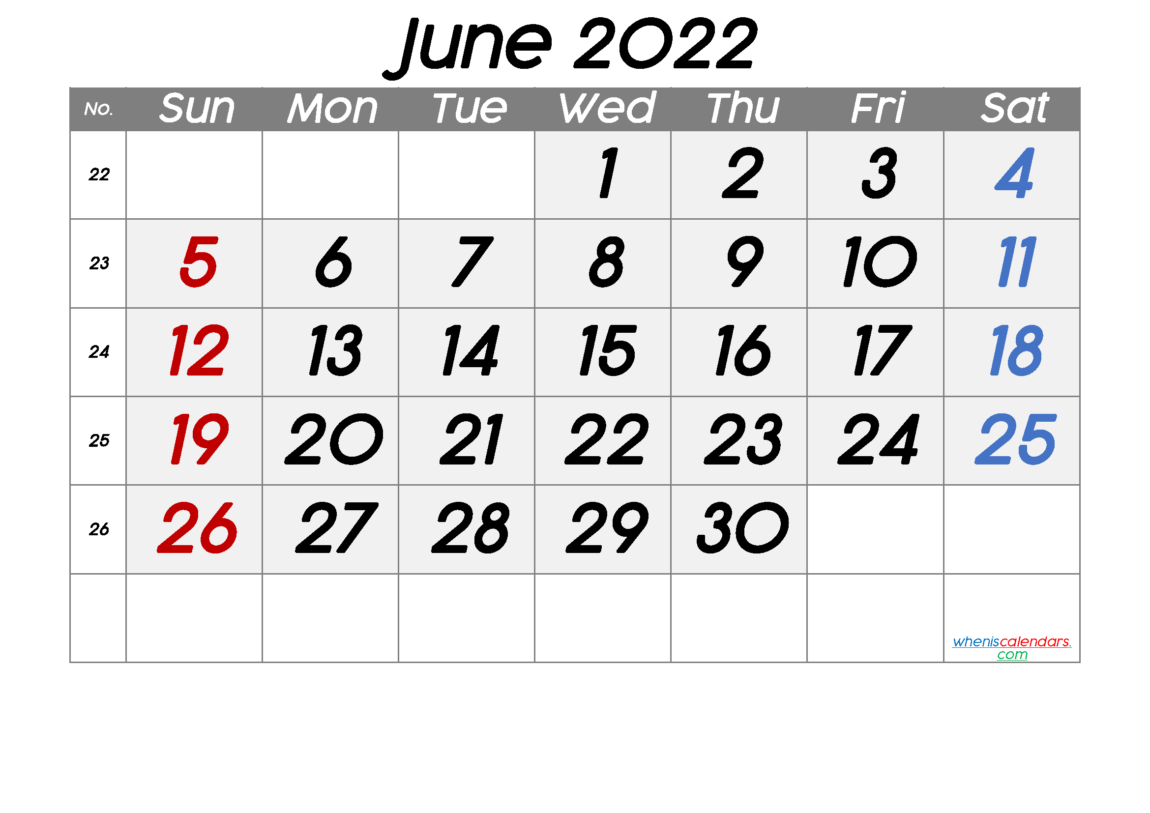 Collect Free Calendar June 2022