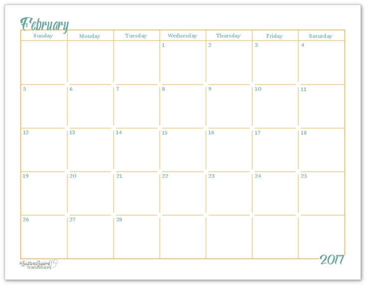 Collect Full Size Printable Monthly Calendars