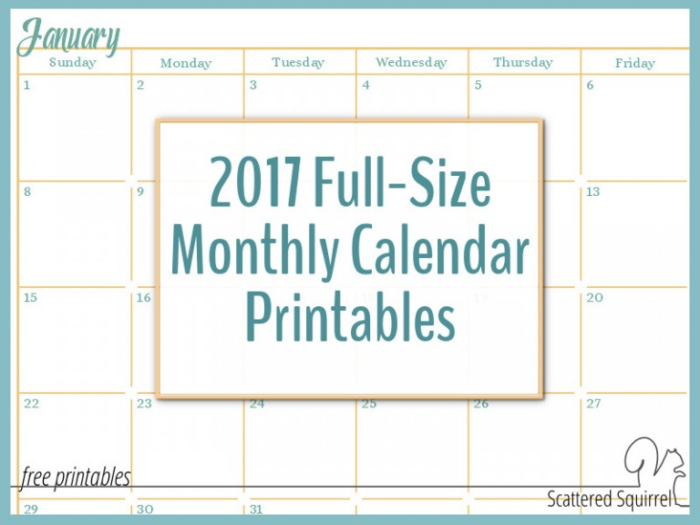 Catch Full Size Printable Monthly Calendars Best Calendar Example