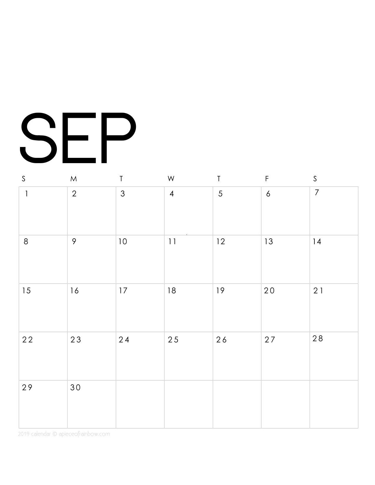 Collect Full Size Printable Monthly Calendars