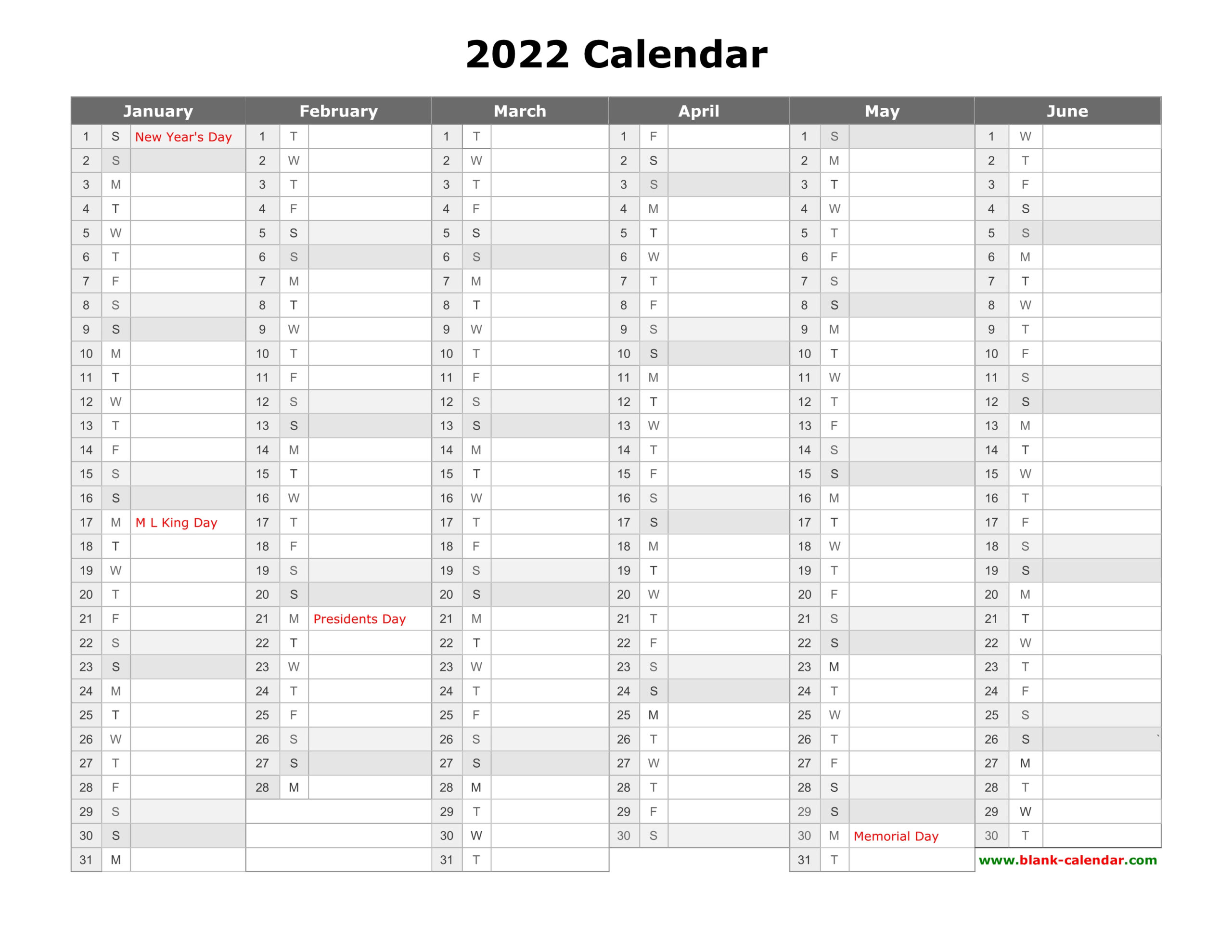 Collect General Blue Calendar January 2022