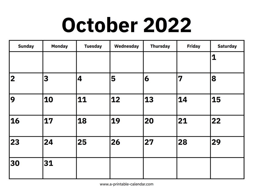 Collect Hindu Calendar 2022 October