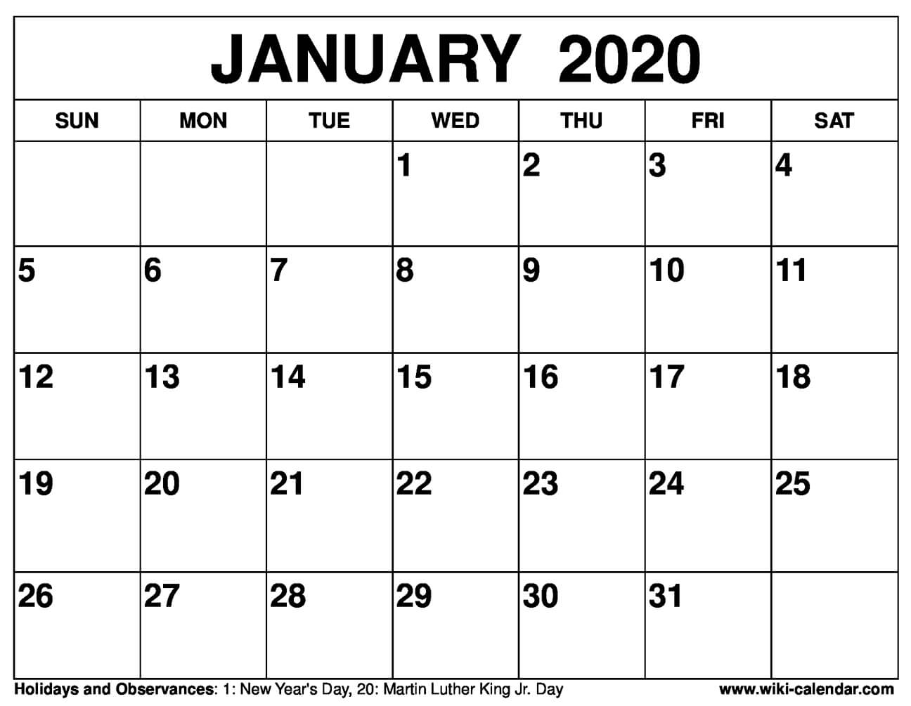 Collect January 20 2022 Calendar