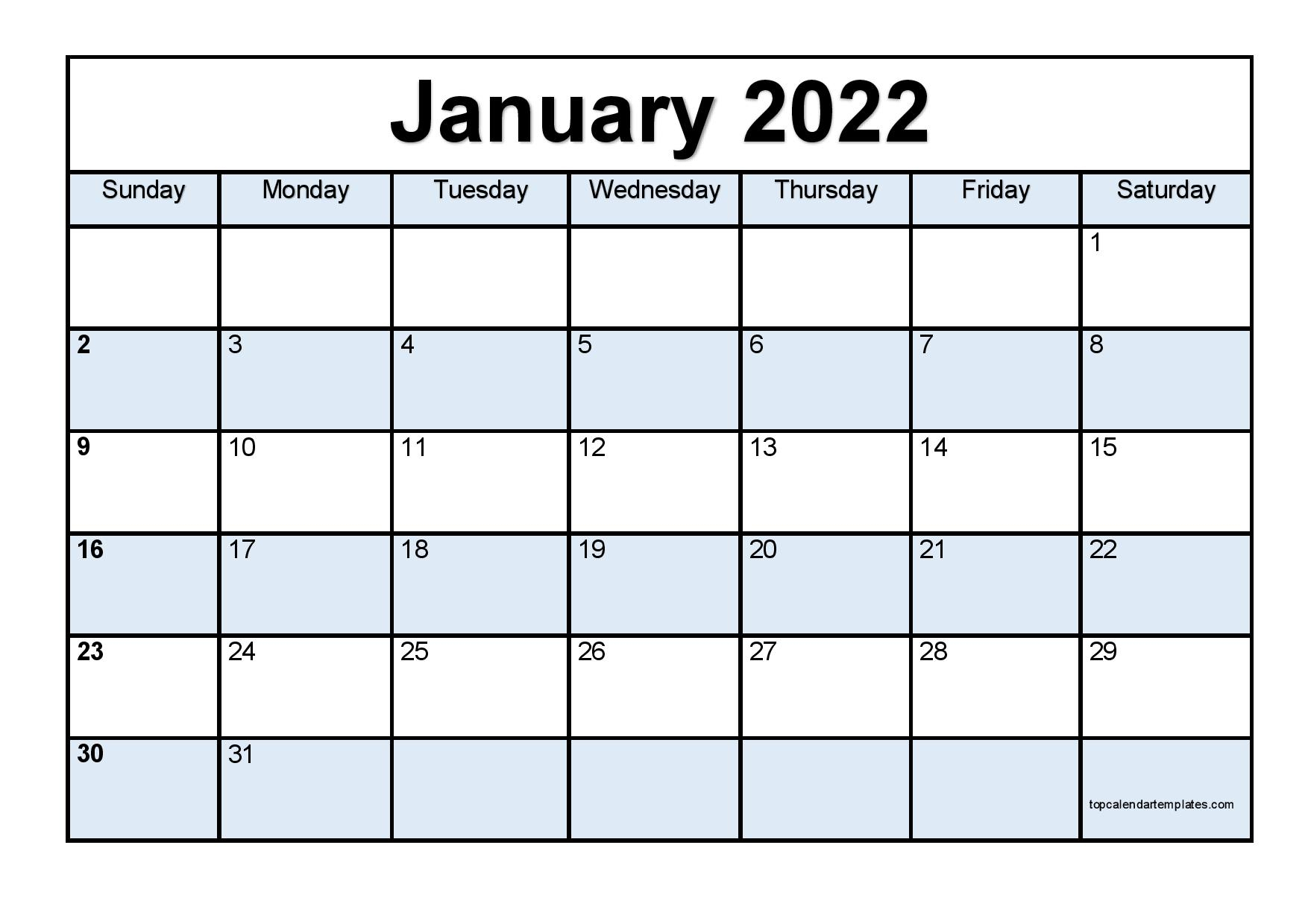 Collect January 2022 Calendar Karnataka