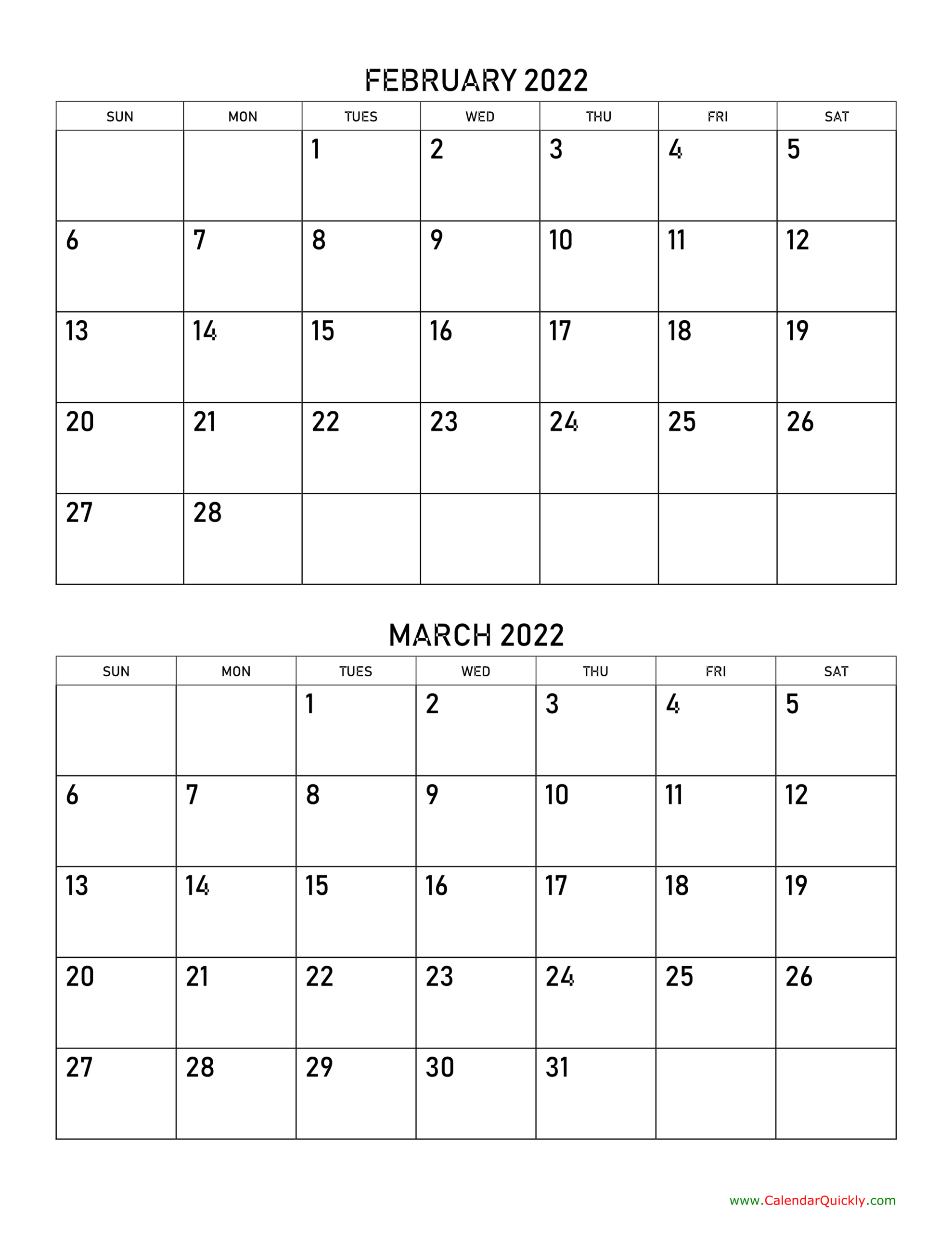 Collect January 2022 Calendar Vertical