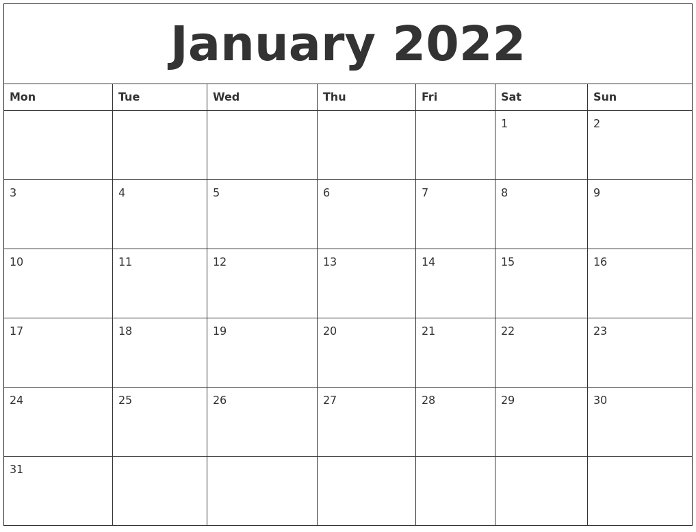 Collect January 2022 Hijri Calendar