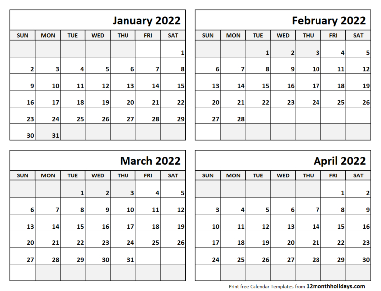 Collect January 4 2022 Calendar
