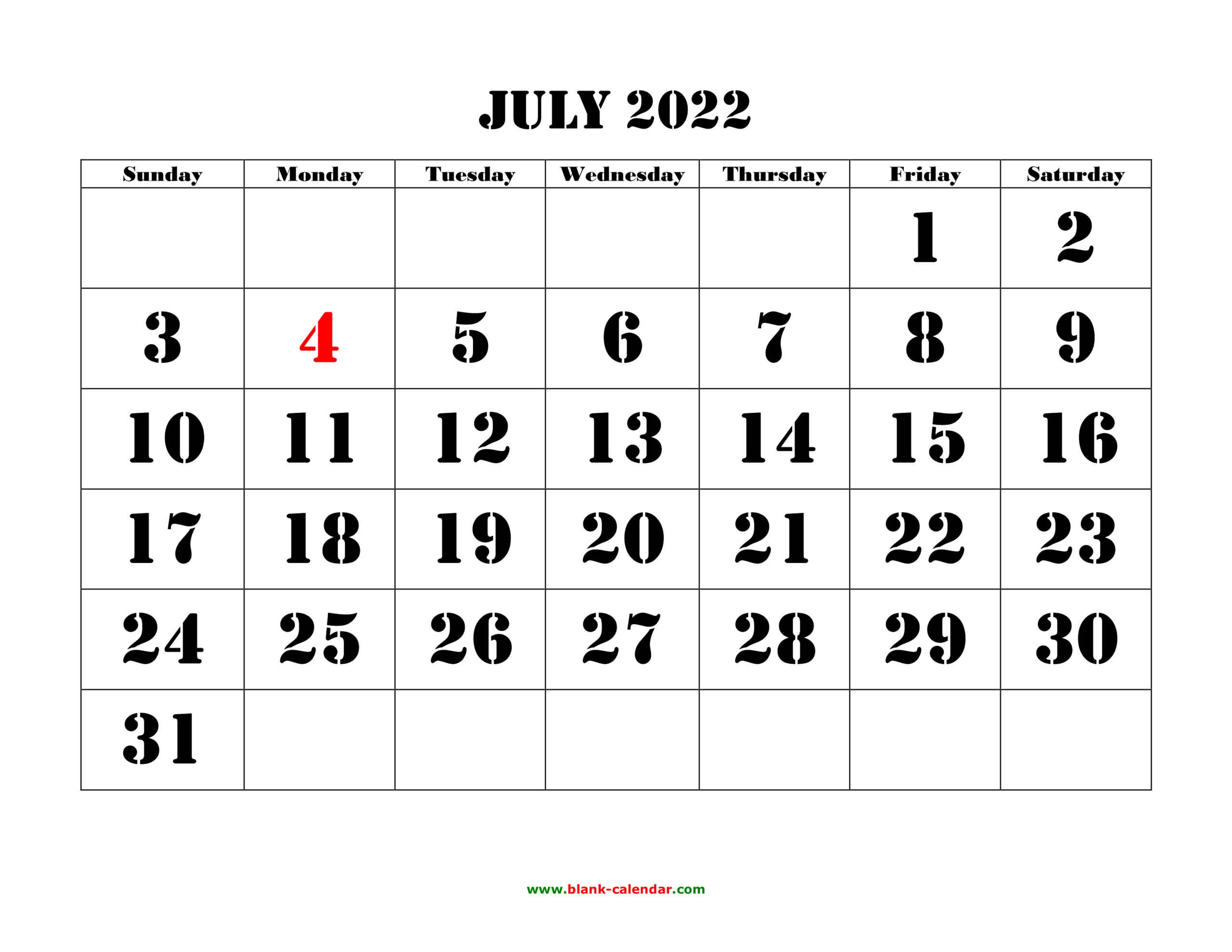 Collect July 2022 Arabic Calendar