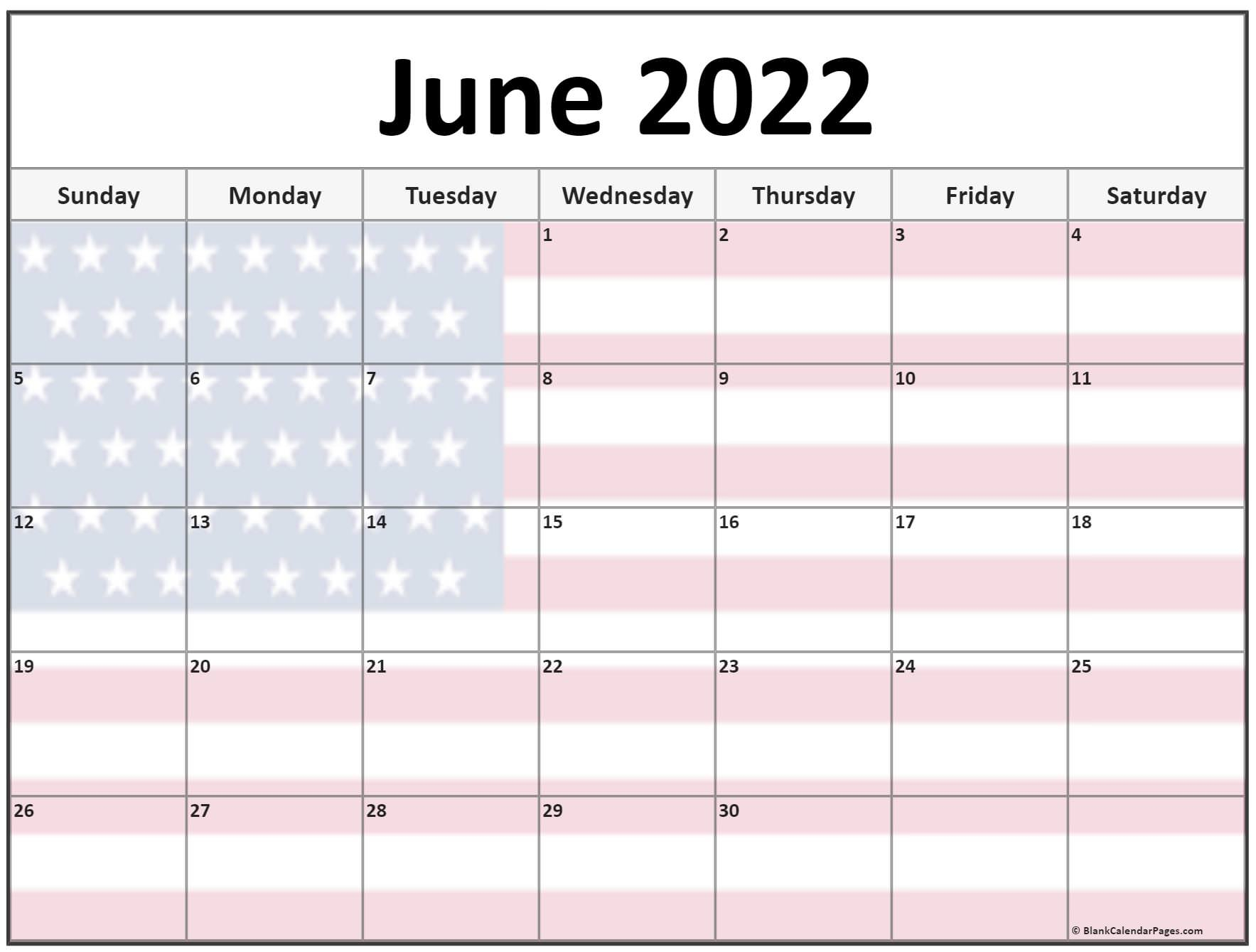 Collect June 2022 Blank Calendar