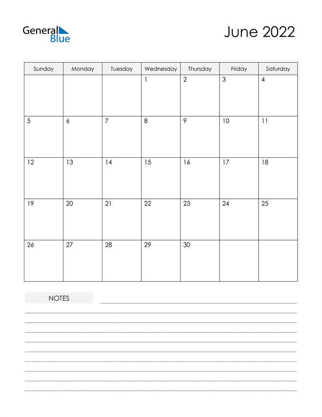 Collect June 2022 Calendar Editable